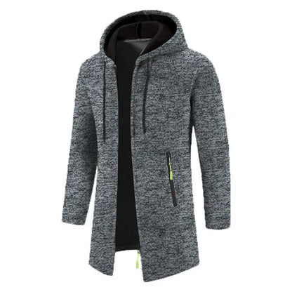 Men's Thick Warm Fleece Zipper Hoodie Casual Long Sleeve Coat
