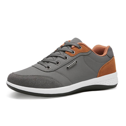 Men's Faux Leather Sneakers – Non-Slip Casual Shoes
