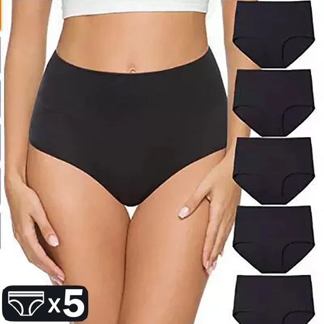 Set of 5 Women's High Waist Cotton Breathable Panties