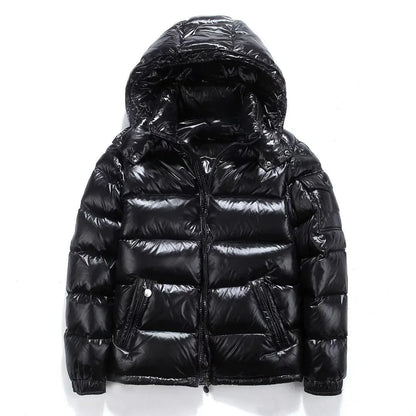 Men's Glossy Hooded Down Parka Jacket 