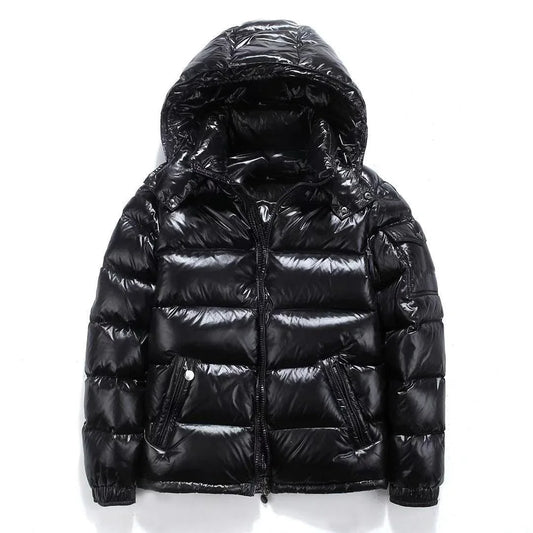 Men's Glossy Hooded Down Parka Jacket 