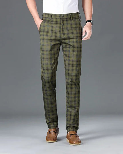Men's Classic Checkered Straight Casual Pants