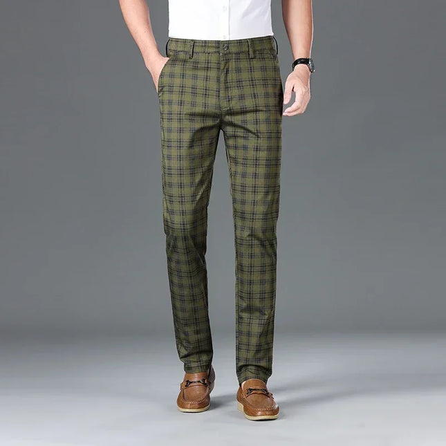 Men's Classic Checkered Straight Casual Pants