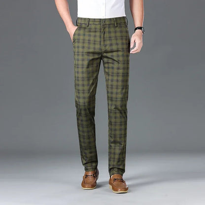 Men's Classic Checkered Straight Casual Pants