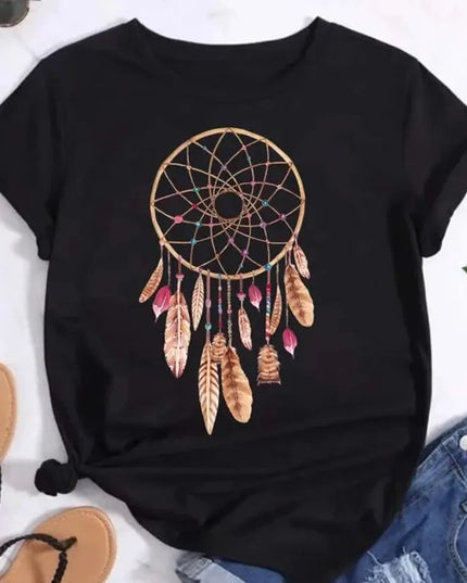 Feather Dreamcatcher Graphic Tee for Women