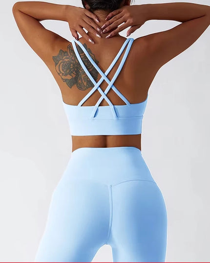 2-Piece Women's Yoga Set: Push-Up Bra and Leggings Combo - Various Colors