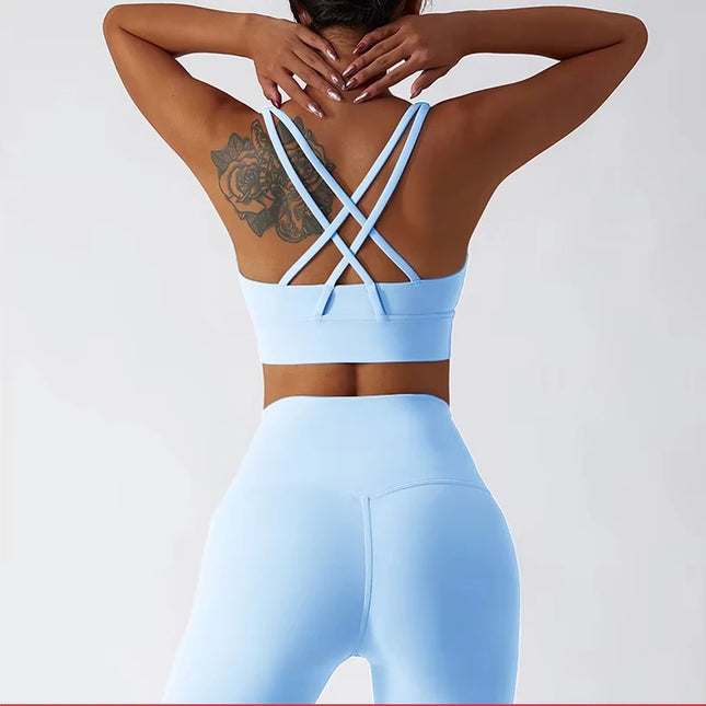 2-Piece Women's Yoga Set: Push-Up Bra and Leggings Combo - Various Colors