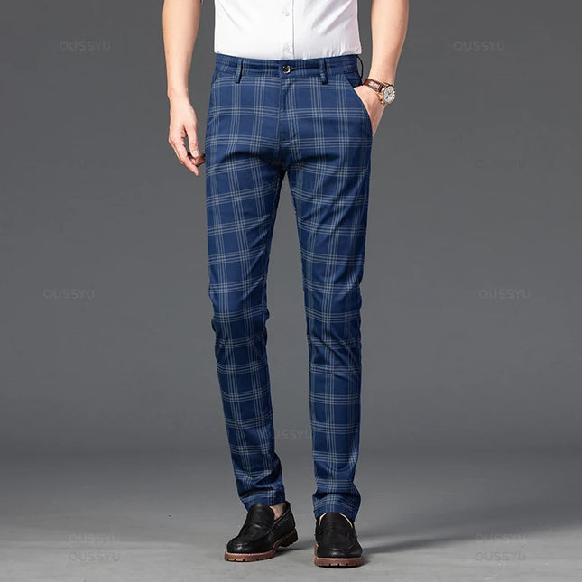 Men's Classic Stripe & Plaid Trousers – Stylish Men's Casual & Formal Pants