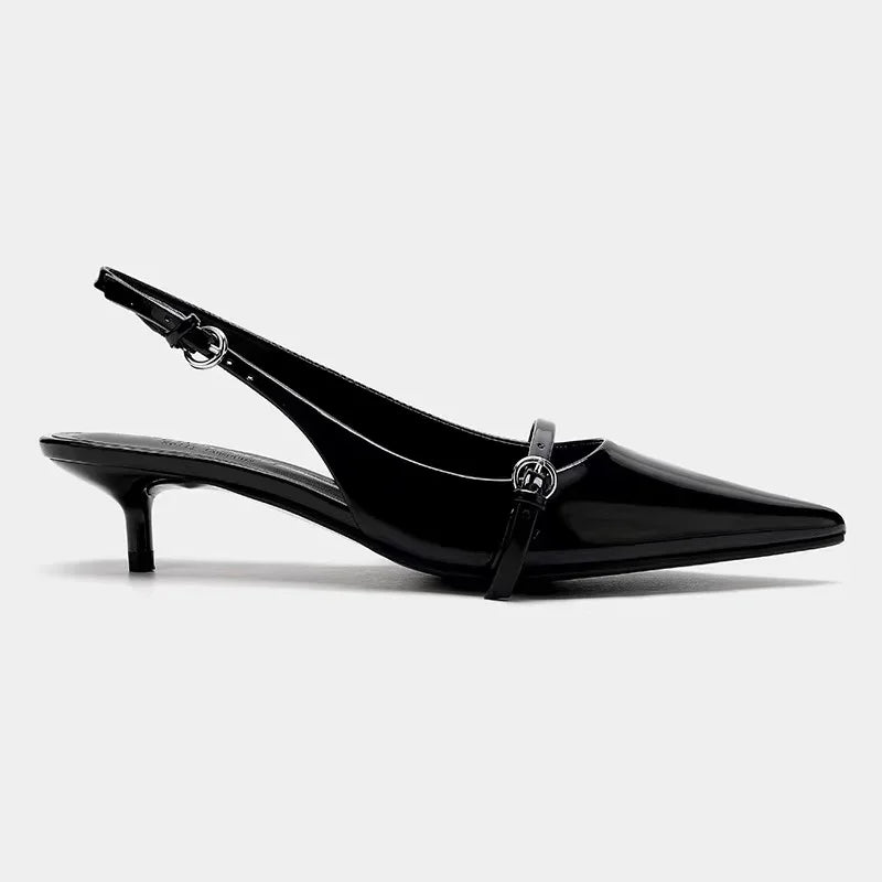 Women's Pointed Toe High Heels with Metal Buckle