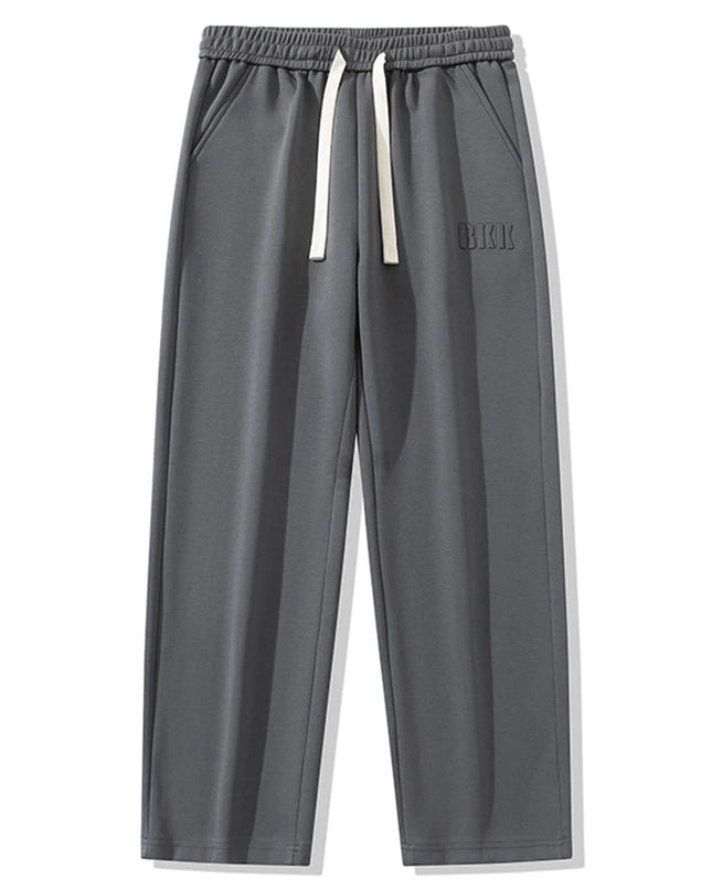Men's Cotton Wide Leg Sweatpants with Drawstring & Letter Print