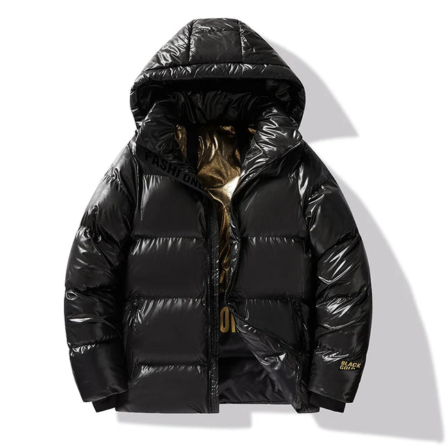 Men's Hooded Zipper Puffer Parka Jacket - Insulated Padded Winter Coat