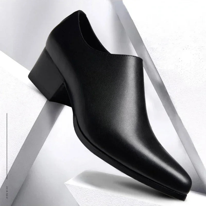 Men's Genuine Leather Dress Shoes – Pointed Toe Leather Shoes for Men