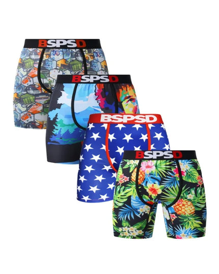 BPSD 4-Pack Men's Breathable Boxer Briefs Underwear