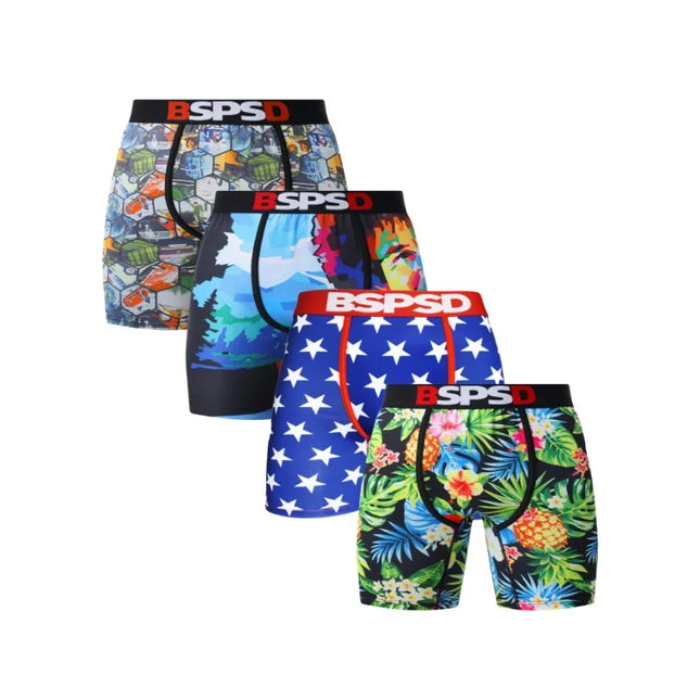 BPSD 4-Pack Men's Breathable Boxer Briefs Underwear