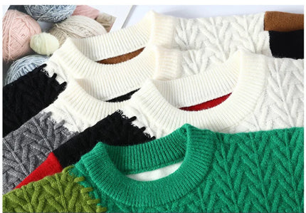 Men's Loose Fit Faux Mink Round Neck Sweater