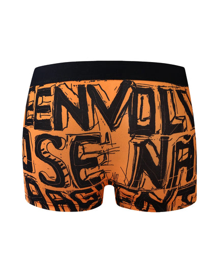 10-Pack Men’s Graffiti Letter Boxer Briefs – Assorted Colors, Stretchy & Skin-Friendly