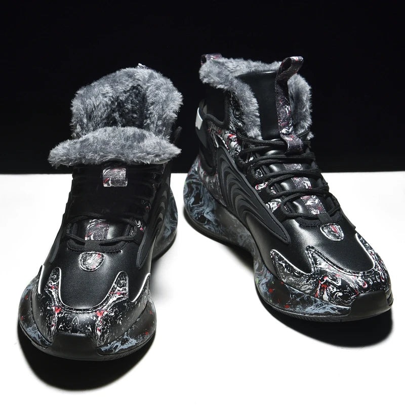 Men's Winter Boots - Warm Non-Slip Plush Sneakers for Men - Various Designs