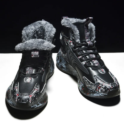Men's Winter Boots - Warm Non-Slip Plush Sneakers for Men - Various Designs