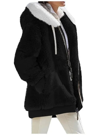Womens  Fleece Lined Hooded Jacket - Various Colors