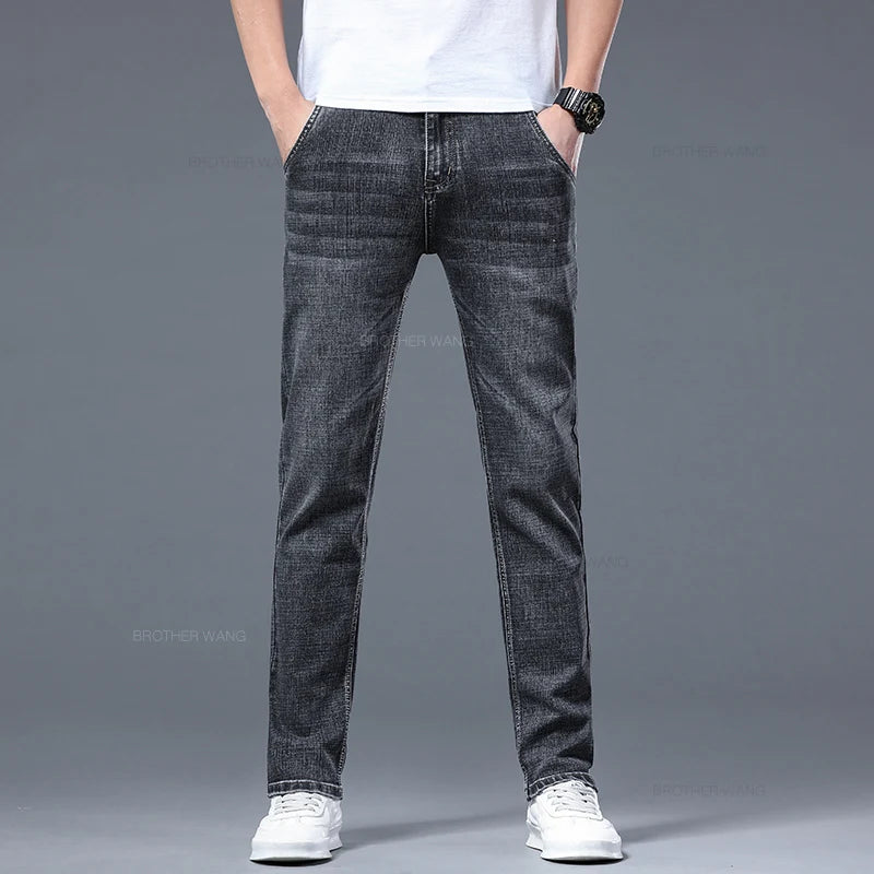 Men's Slim Fit Stretch Denim Jeans - Casual Thin Fit Slim Fit Men's Jeans