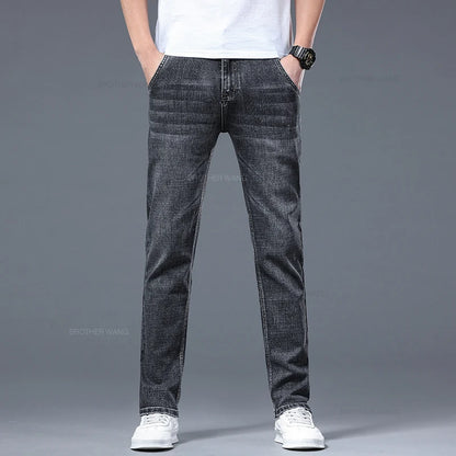 Men's Slim Fit Stretch Denim Jeans - Casual Thin Fit Slim Fit Men's Jeans