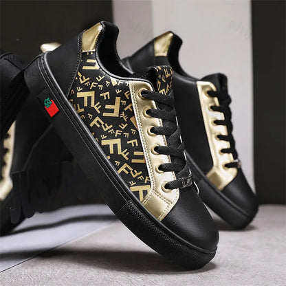 Men's Faux Leather Lace-Up Sneakers