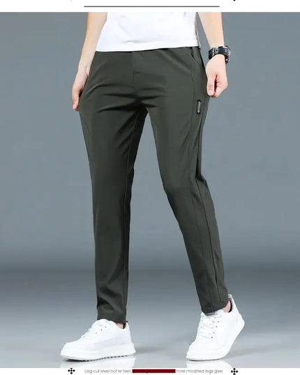 Men’s Lightweight Ice-Silk Straight-Leg Trousers