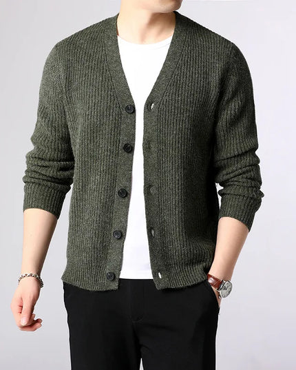 Men's Cardigan - Single Breasted Casual Knit Sweater