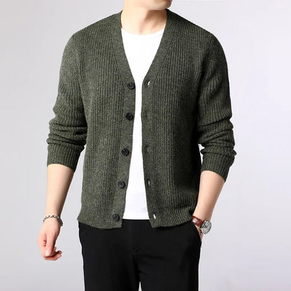 Men's Cardigan - Single Breasted Casual Knit Sweater