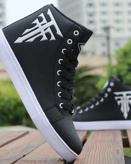 Men's High-Top Lace-Up Vulcanized Sneakers