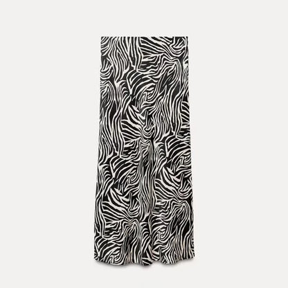 Women's Satin-Like Long Skirt - High Waist Elegant Slim Fit Skirt for Women