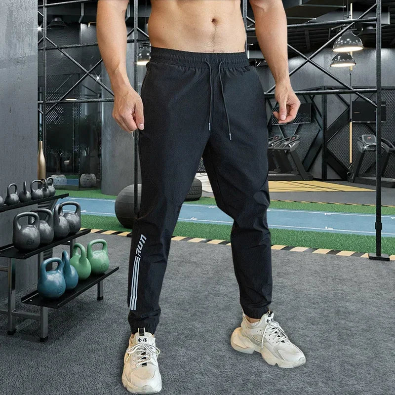 Men's Sweatpants with Elastic Waist, Zipper Pockets