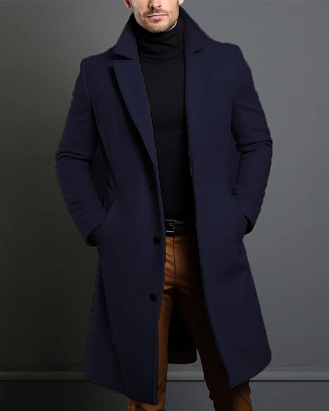 Men's Single-Breasted Trench Coat
