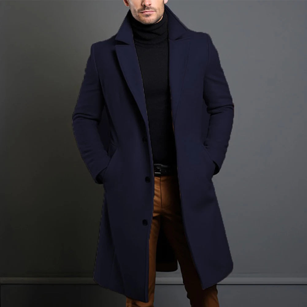 Men's Single-Breasted Trench Coat