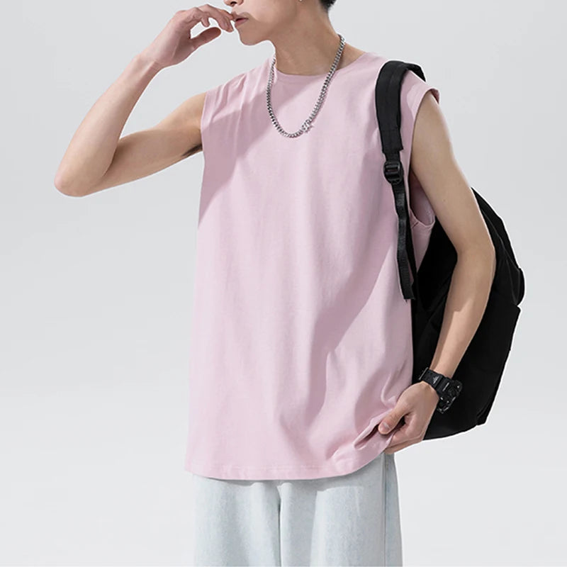 Men's Loose Casual Cotton Tank Tops - Breathable & Comfortable Apparel
