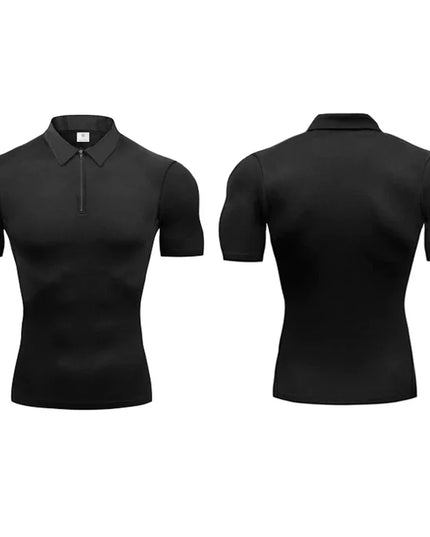 Men's Quick-Dry Compression Short Sleeve Polo T-Shirt