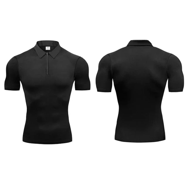 Men's Quick-Dry Compression Short Sleeve Polo T-Shirt