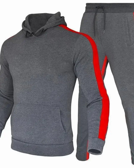 Men's 2-Piece Tracksuit Set with Hooded Sweatshirt - Stylish Athletic Wear