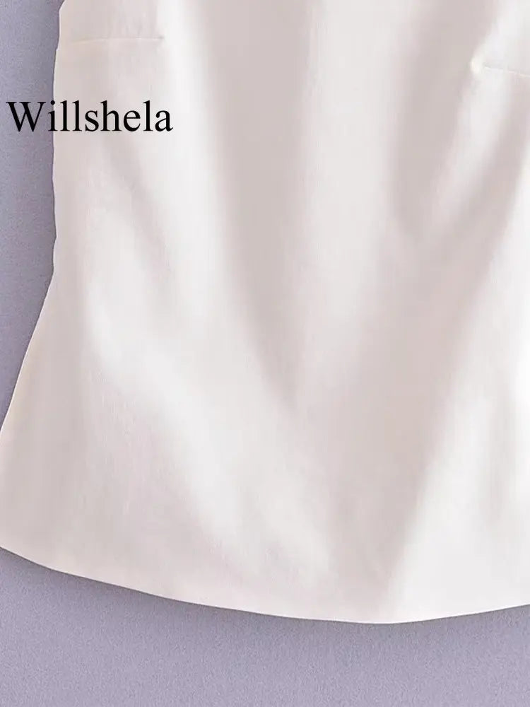 Women's Lace-Up Backless Camisole with Vintage Style, Thin Straps, and Square Collar