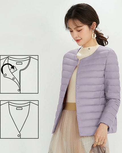 Women's Duck Down Puffer Jacket - Warm Liner Winter Coat for Women