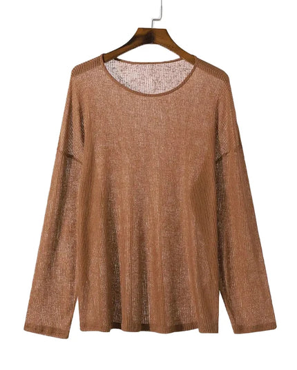 Men's Sheer O-Neck Long Sleeve Sweater