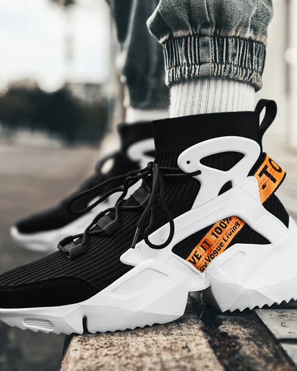 Premium High-Top Men’s Sneakers with Thick Soles