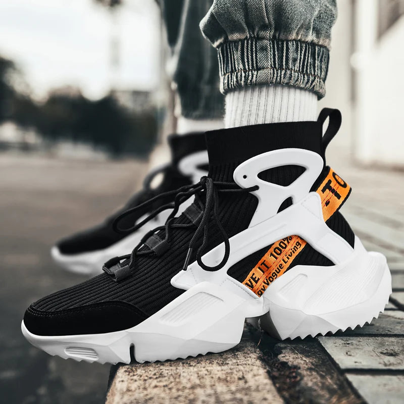 Premium High-Top Men’s Sneakers with Thick Soles