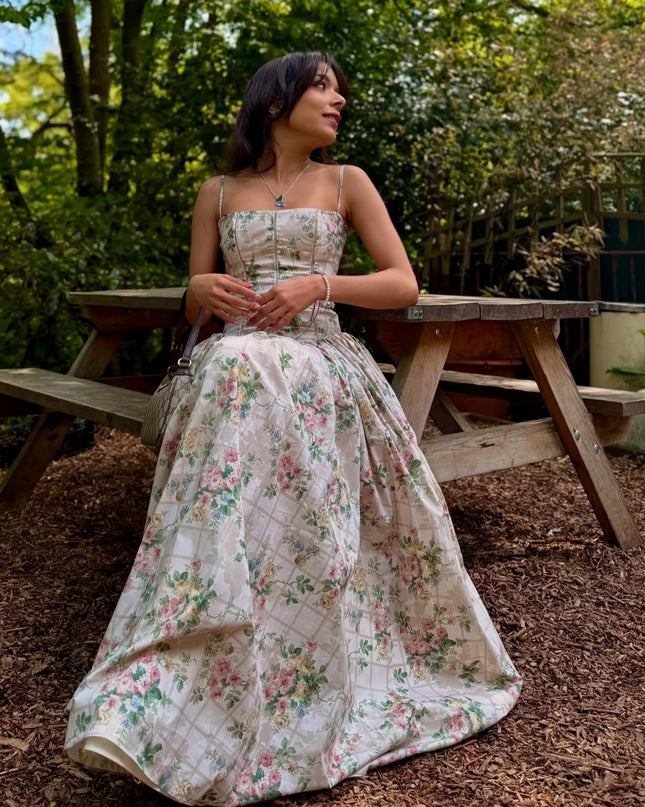 Elegant Women's Midi Dress with Floral Print