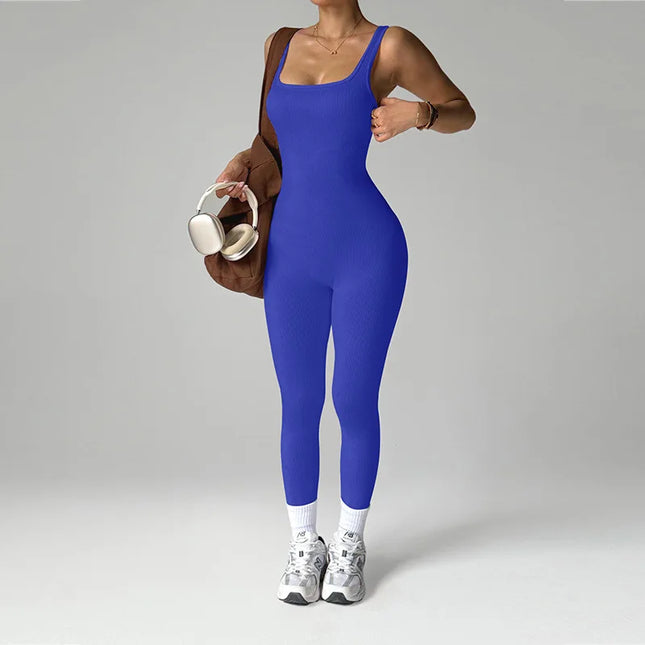Women's Seamless Slim Fit One-Piece Jumpsuit with High Elasticity