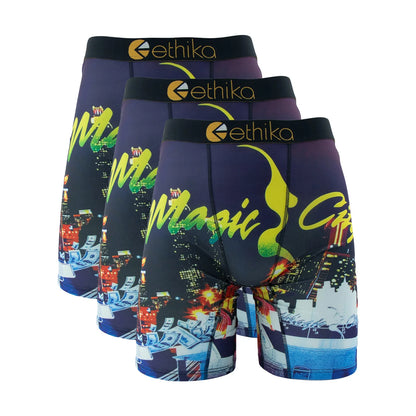 ETHIKA Men's 3-Pack Breathable Mesh Crotch Boxer Briefs