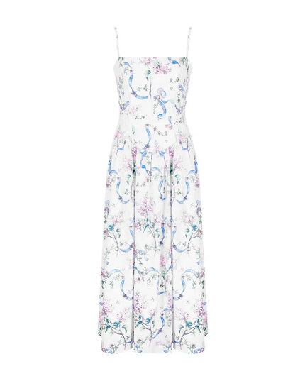Elegant Women's Midi Dress with Floral Print