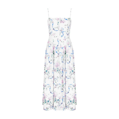 Elegant Women's Midi Dress with Floral Print