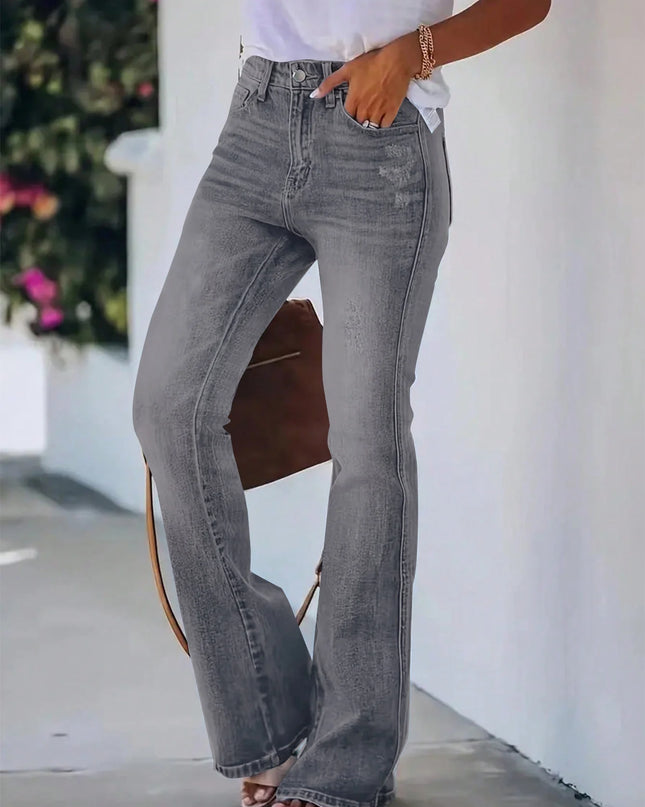 High Waist Women's Slimming Flared Denim Jeans