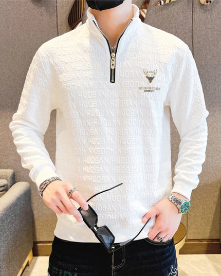 Men's Half-Zip Sweatshirt - Long Sleeve Casual Pullover for Men